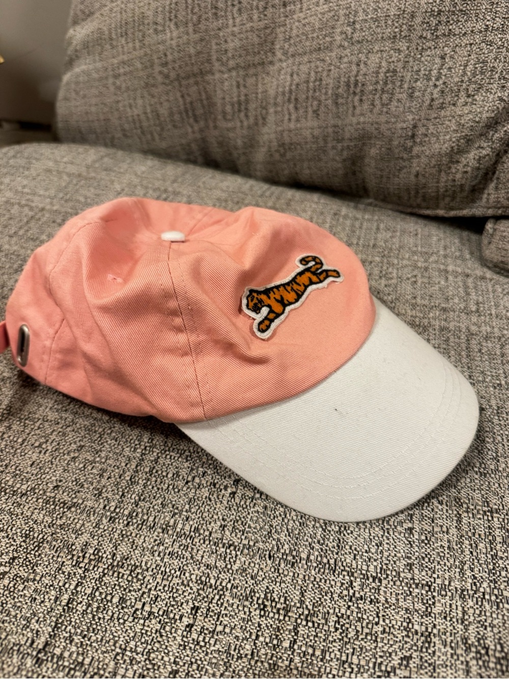 Le Tigre Peach Baseball Cap with Black Trim - Picture 2 of 4